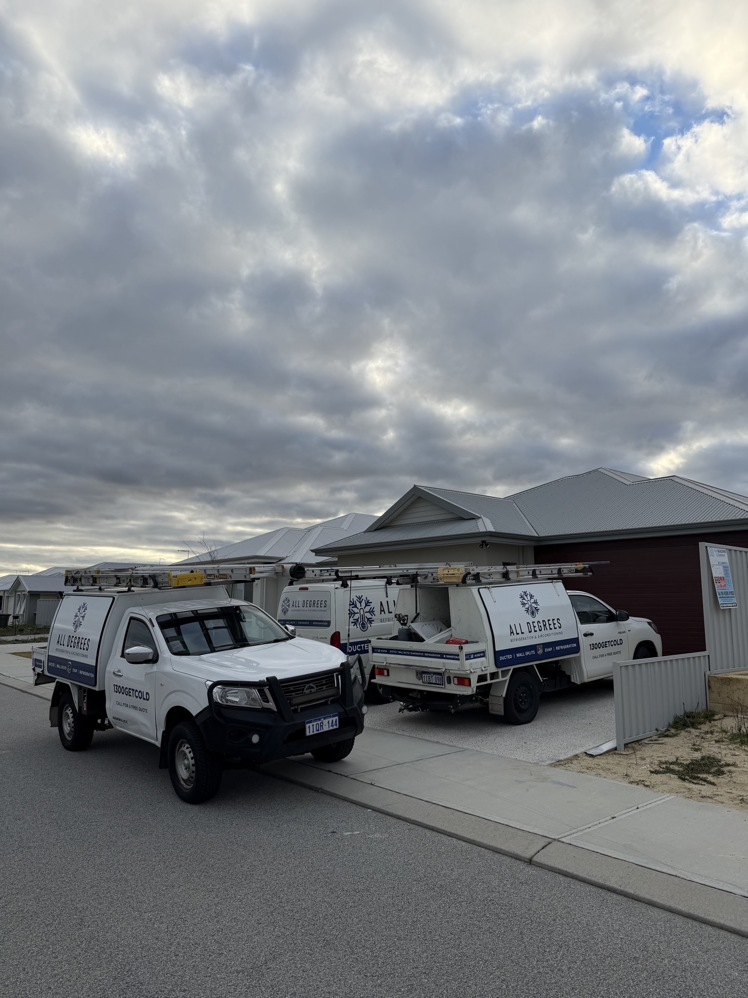 All Degrees fleet of branded service vehicles
